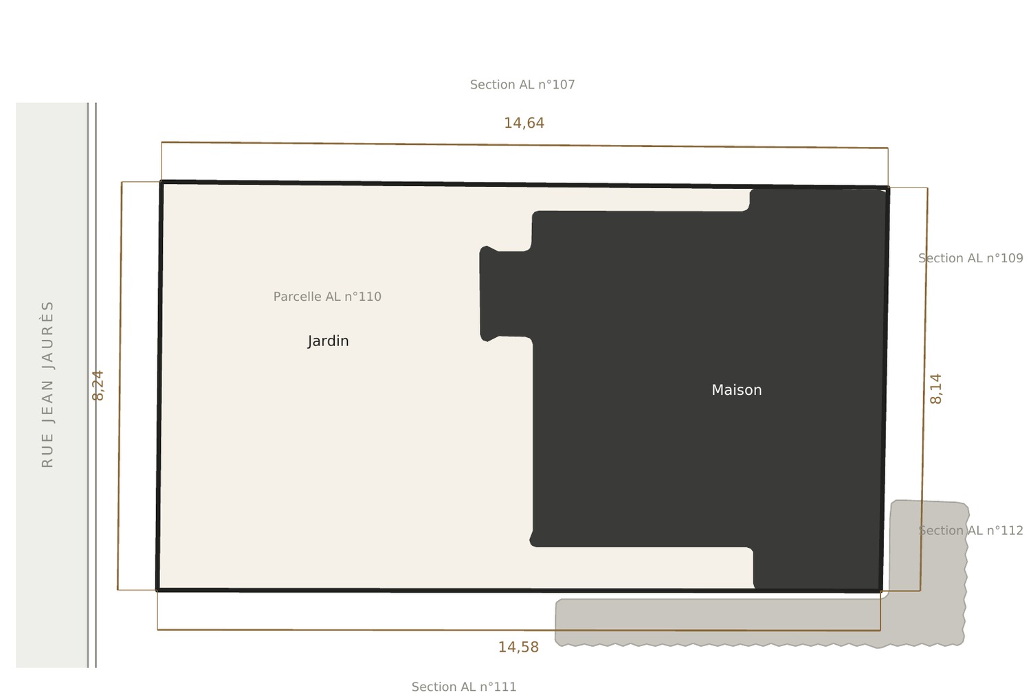 Plan de masse du projet rue Jean Jaurès