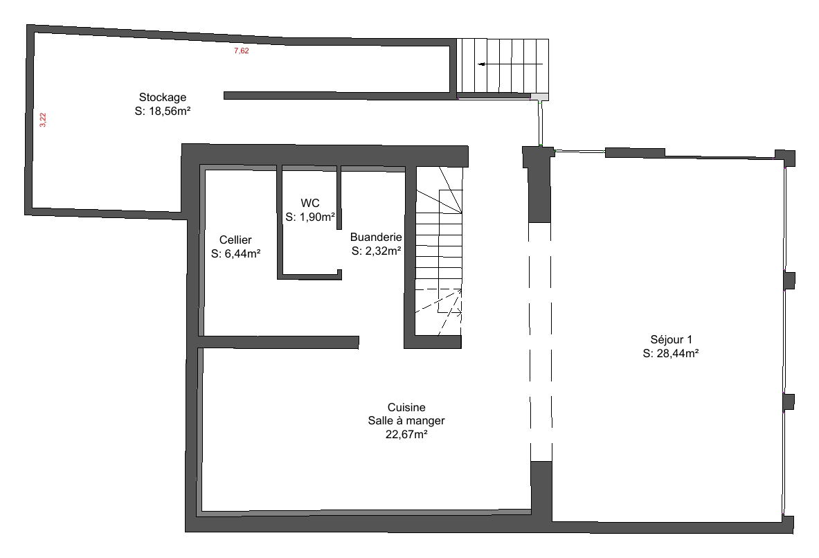 Plan projeté — Rez-de-jardin